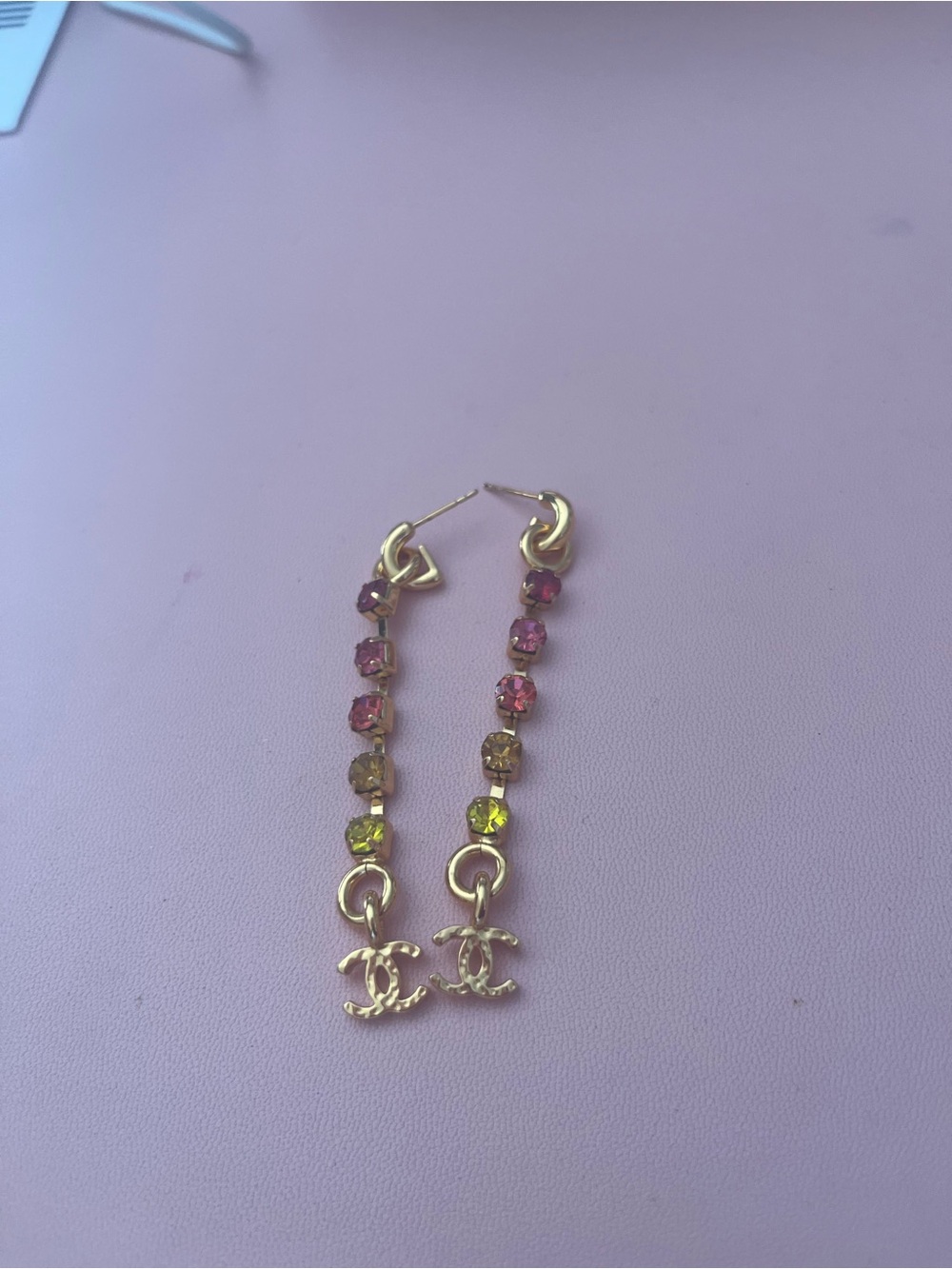 Chanel Modern Barbie Gold-Tone Drop Earrings